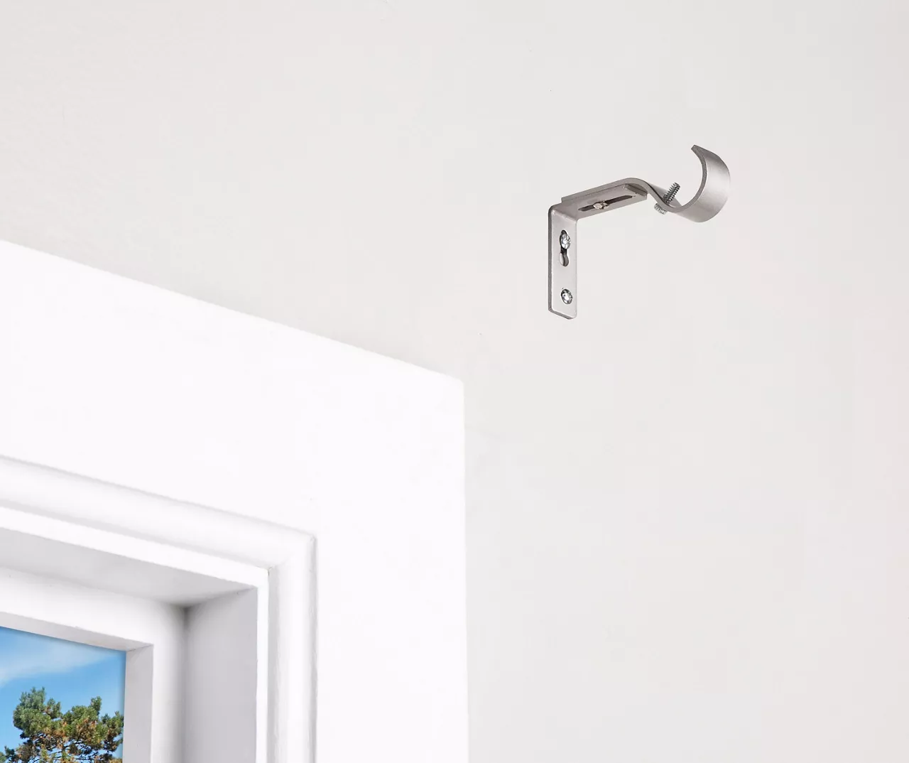 Brushed Nickel Adjustable Curtain Rod Brackets, 2-Pack - Image 3