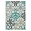 Broyhill Eastlake Teal & Gray Damask Outdoor Area Rug