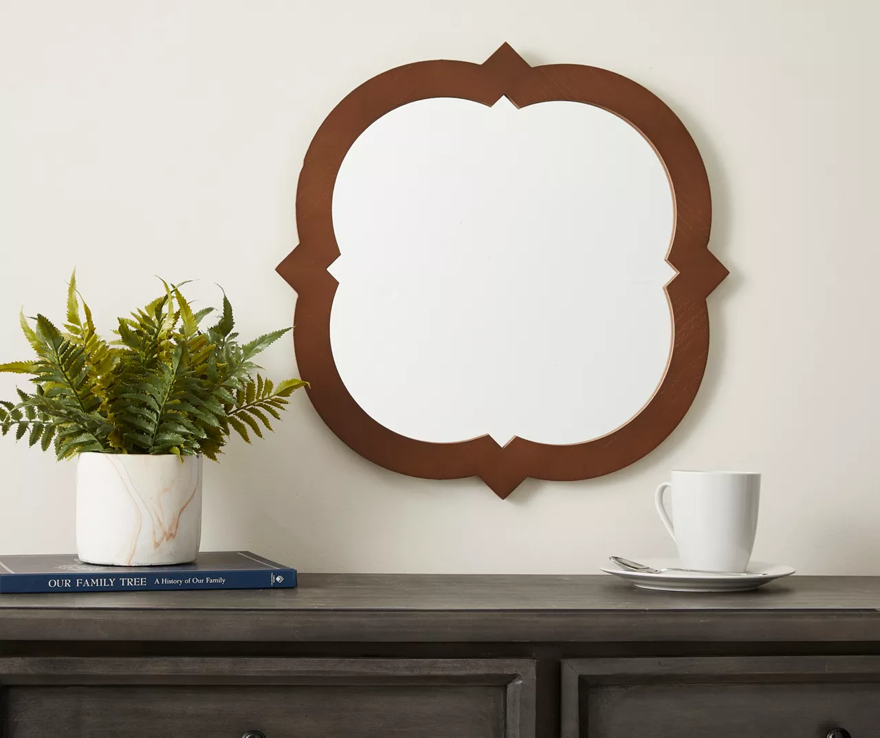Brown Wooden Wall Mirror - Image 3