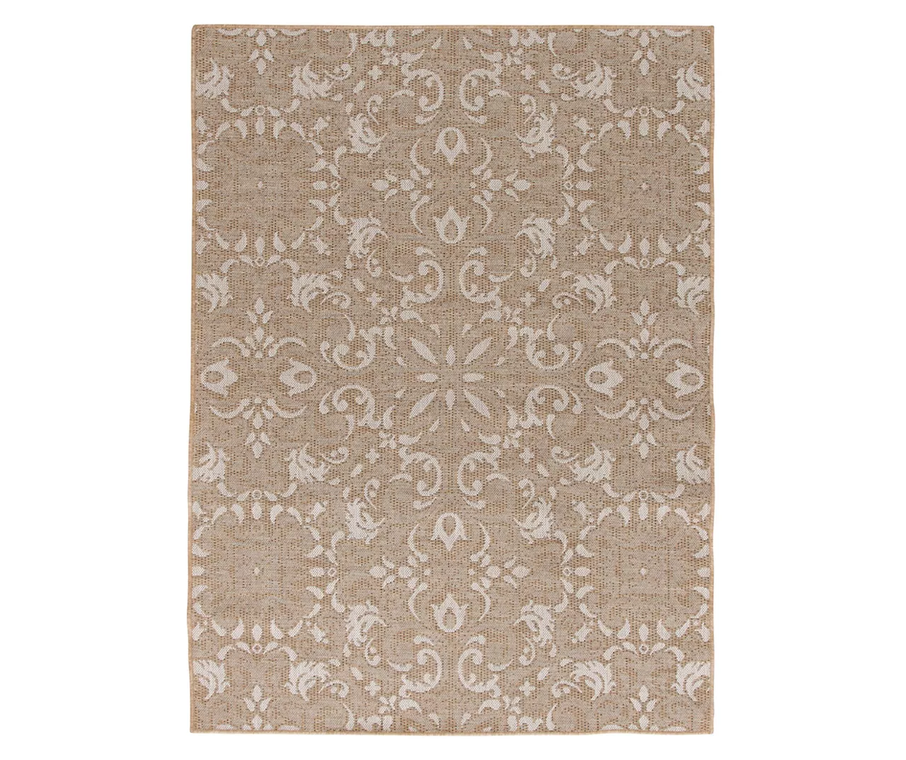 Sandpointe Tan & Ecru Damask Outdoor Area Rug, (5' X 7') - Image 6
