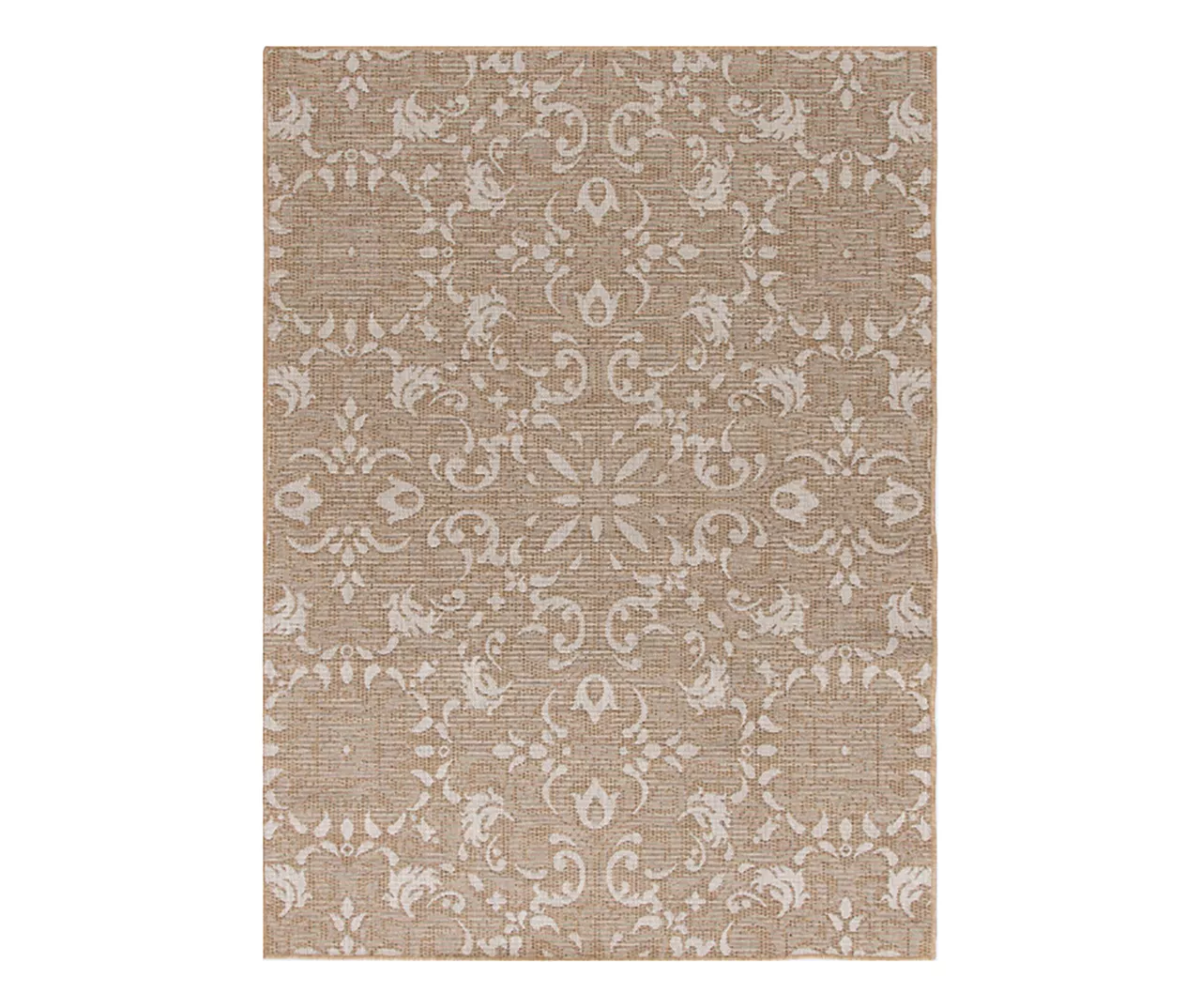 Sandpointe Tan & Ecru Damask Outdoor Area Rug, (5' X 7') - Image 5