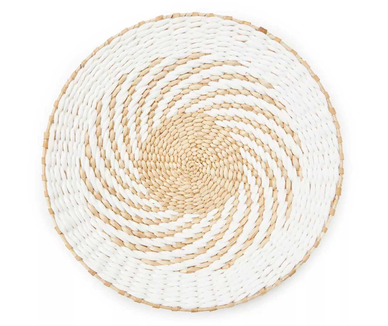 White Round Woven Swirl Wall Decor