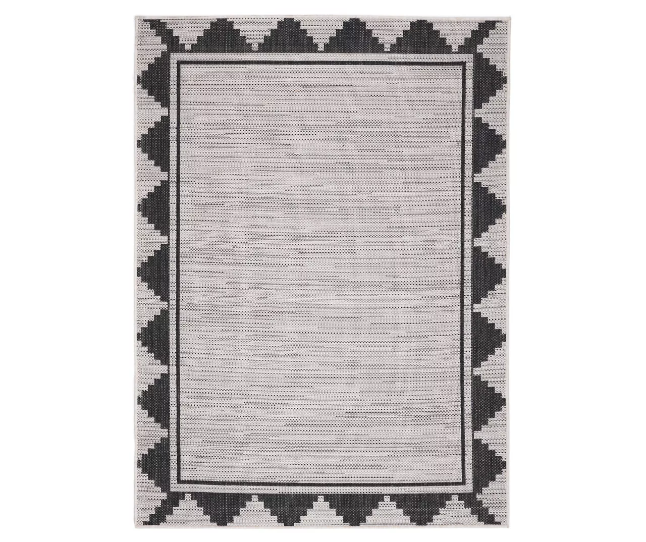 Broyhill Gray & Black Geometric Border Indoor/Outdoor Area Rug - Image 3
