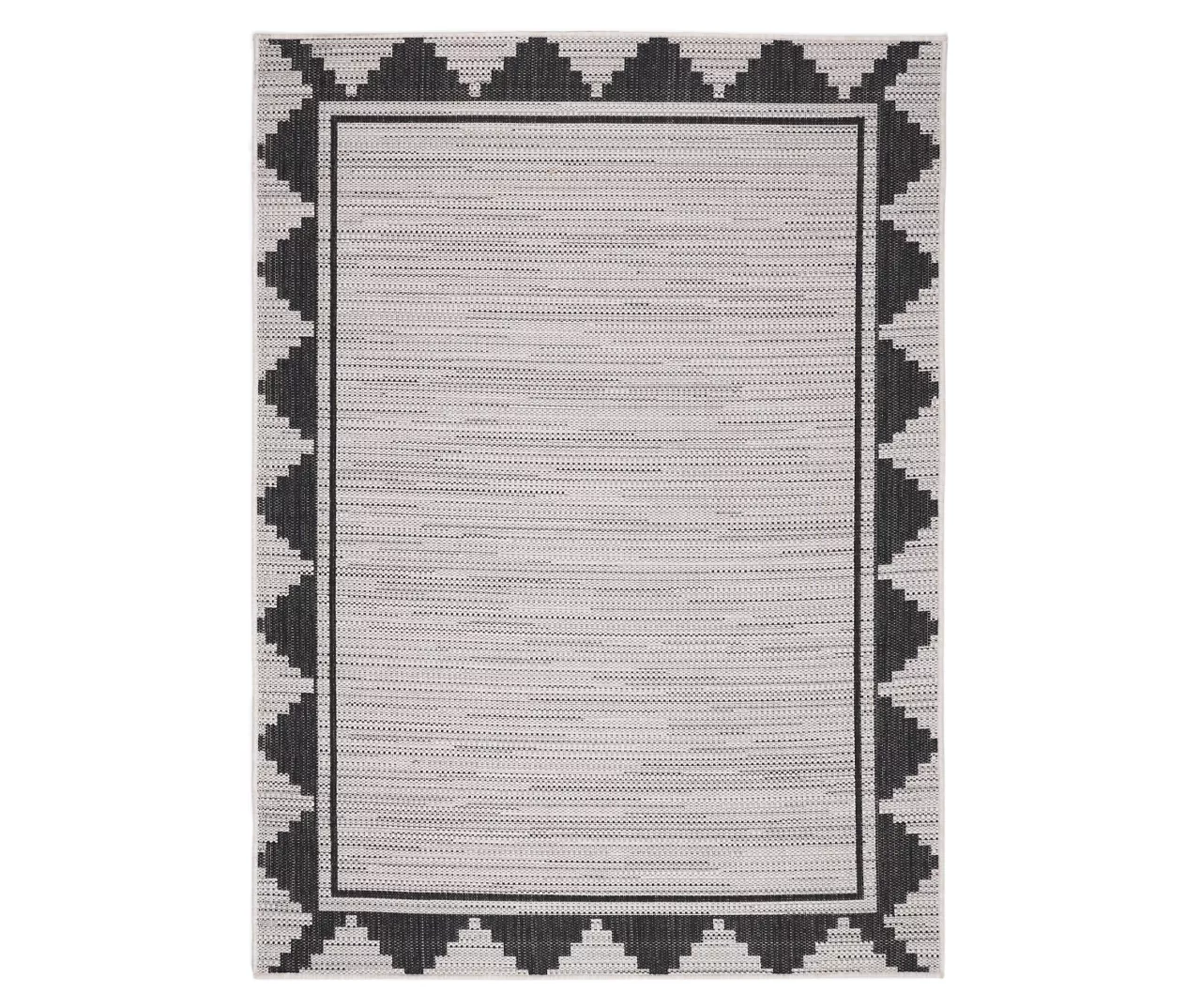 Broyhill Gray & Black Geometric Border Indoor/Outdoor Area Rug - Image 2