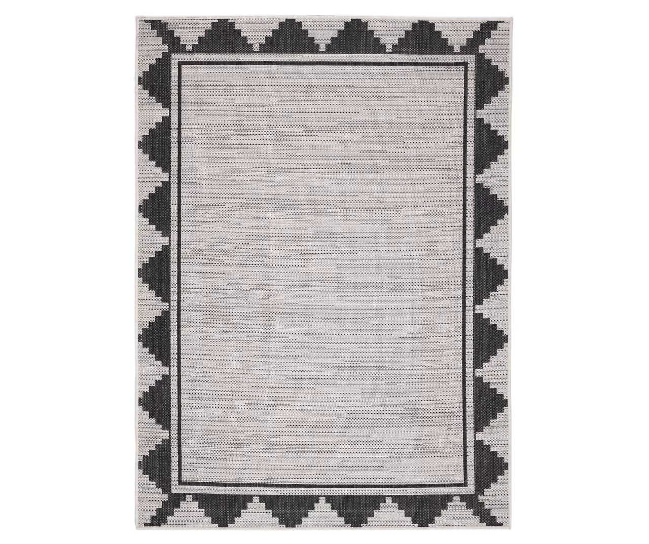 Broyhill Gray & Black Geometric Border Indoor/Outdoor Area Rug