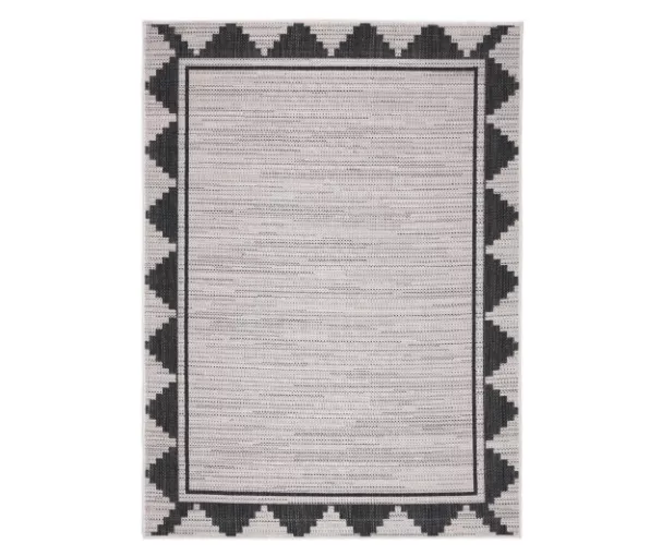 Broyhill Gray & Black Geometric Border Indoor/Outdoor Area Rug - Image 4