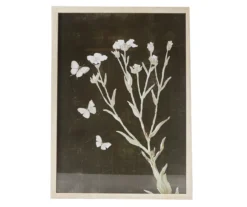 Black & White Butterfly Botanical Framed Art Print