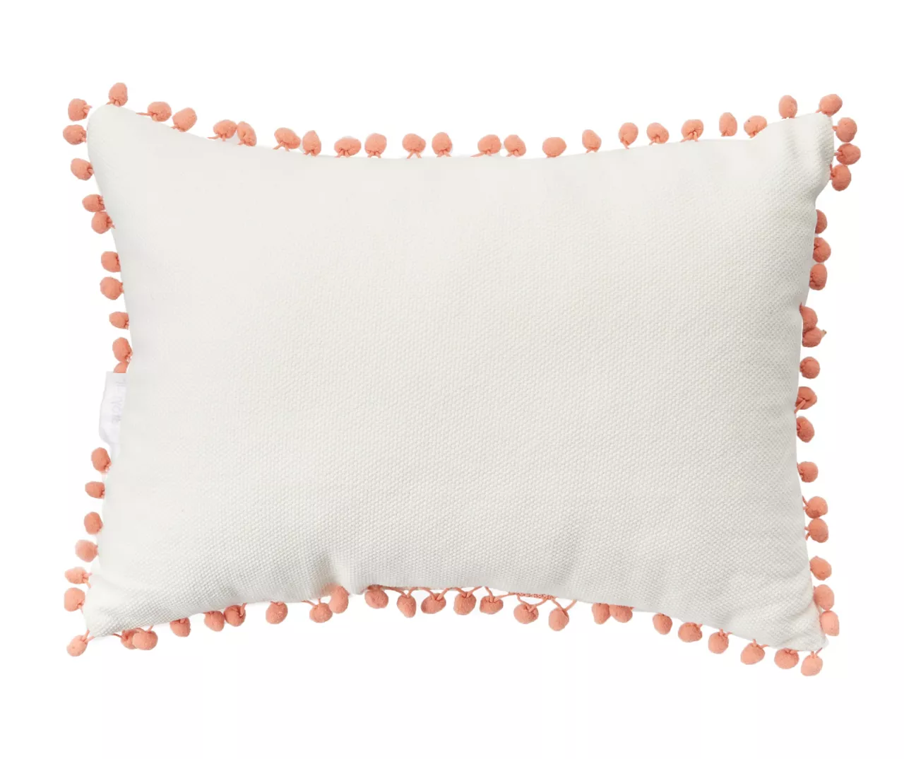 Tan & White Fish Throw Pillow With Pom-Pom Trim - Image 2