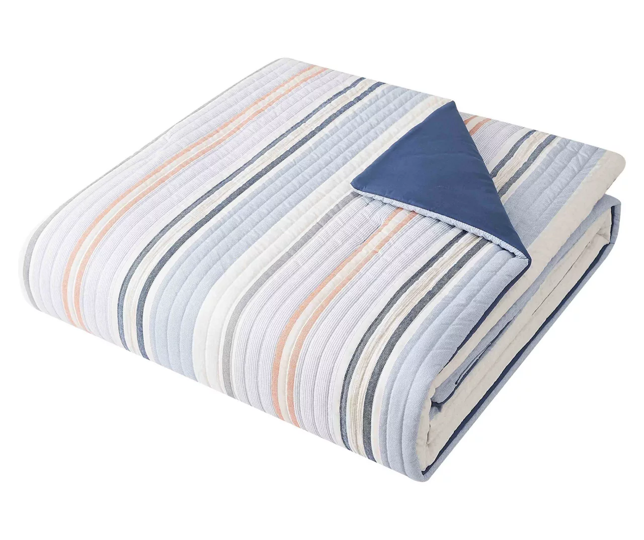 Broyhil Blue & Coral Stripe Comforter Set - Image 7