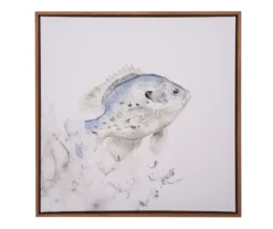 Blue & Brown Fish 1 Framed Canvas