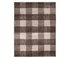 Regina Brown & Greige Checkerboard Area Rug, (8' X 10')