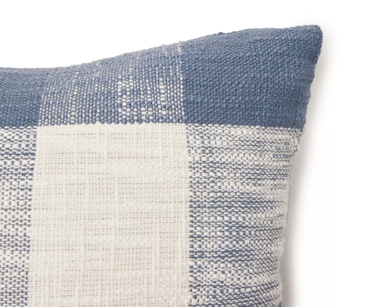 Linden Navy & Cream Buffalo Plaid Square Throw Pillow - Image 2