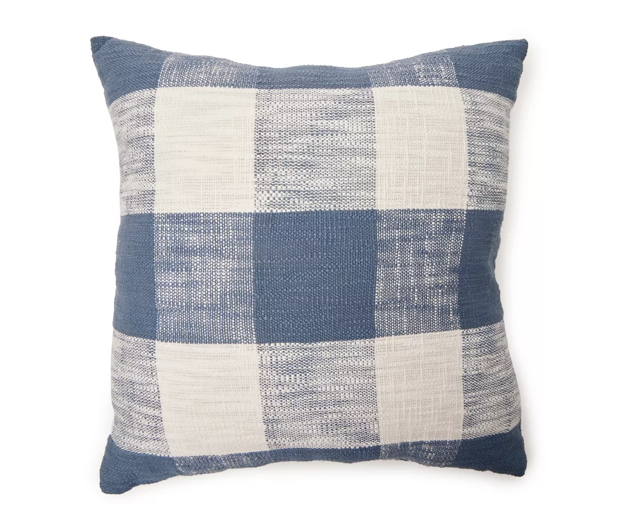 Linden Navy & Cream Buffalo Plaid Square Throw Pillow