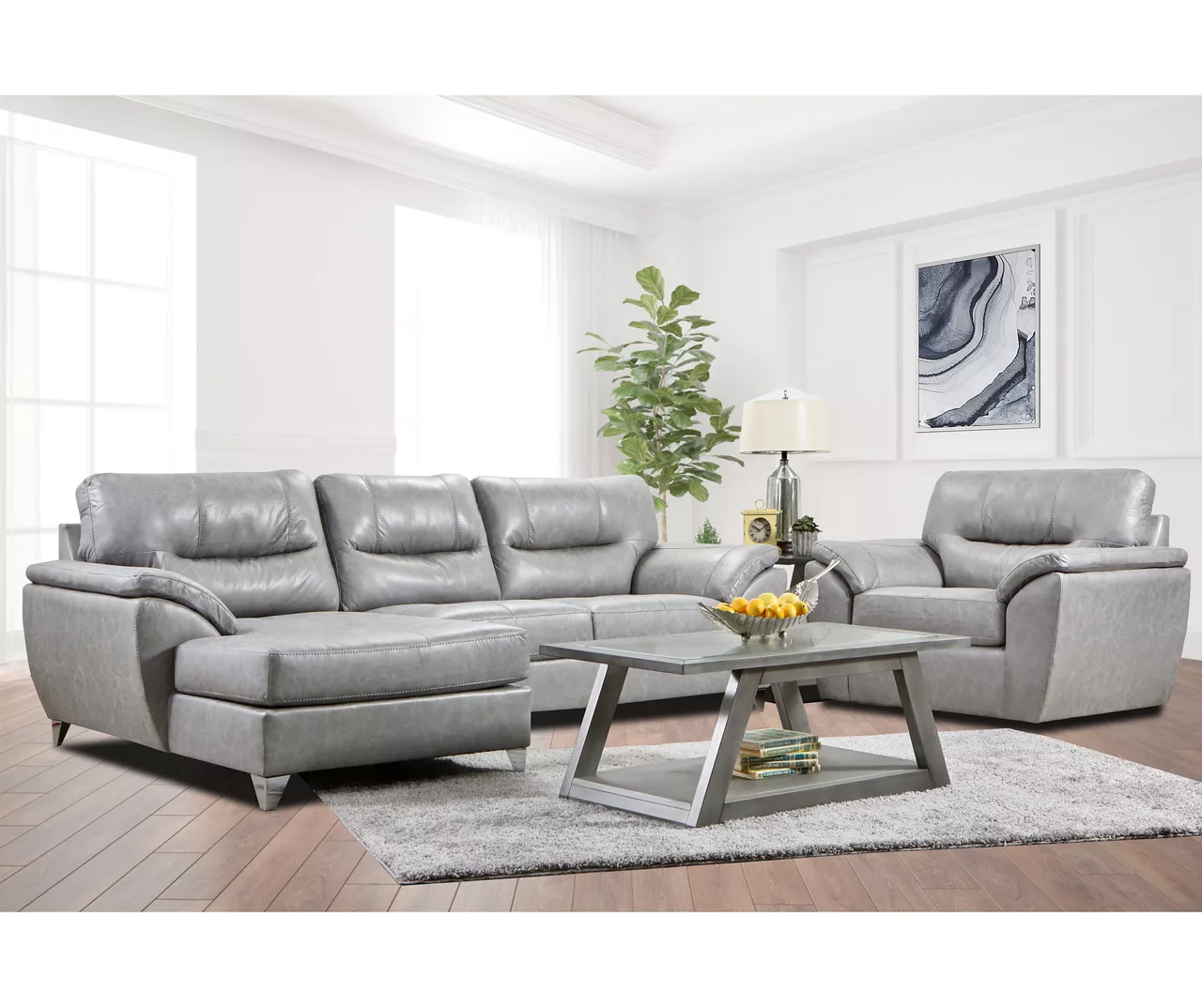 Clifton Ridge Stone Vegan Leather Swivel Chair - Image 3