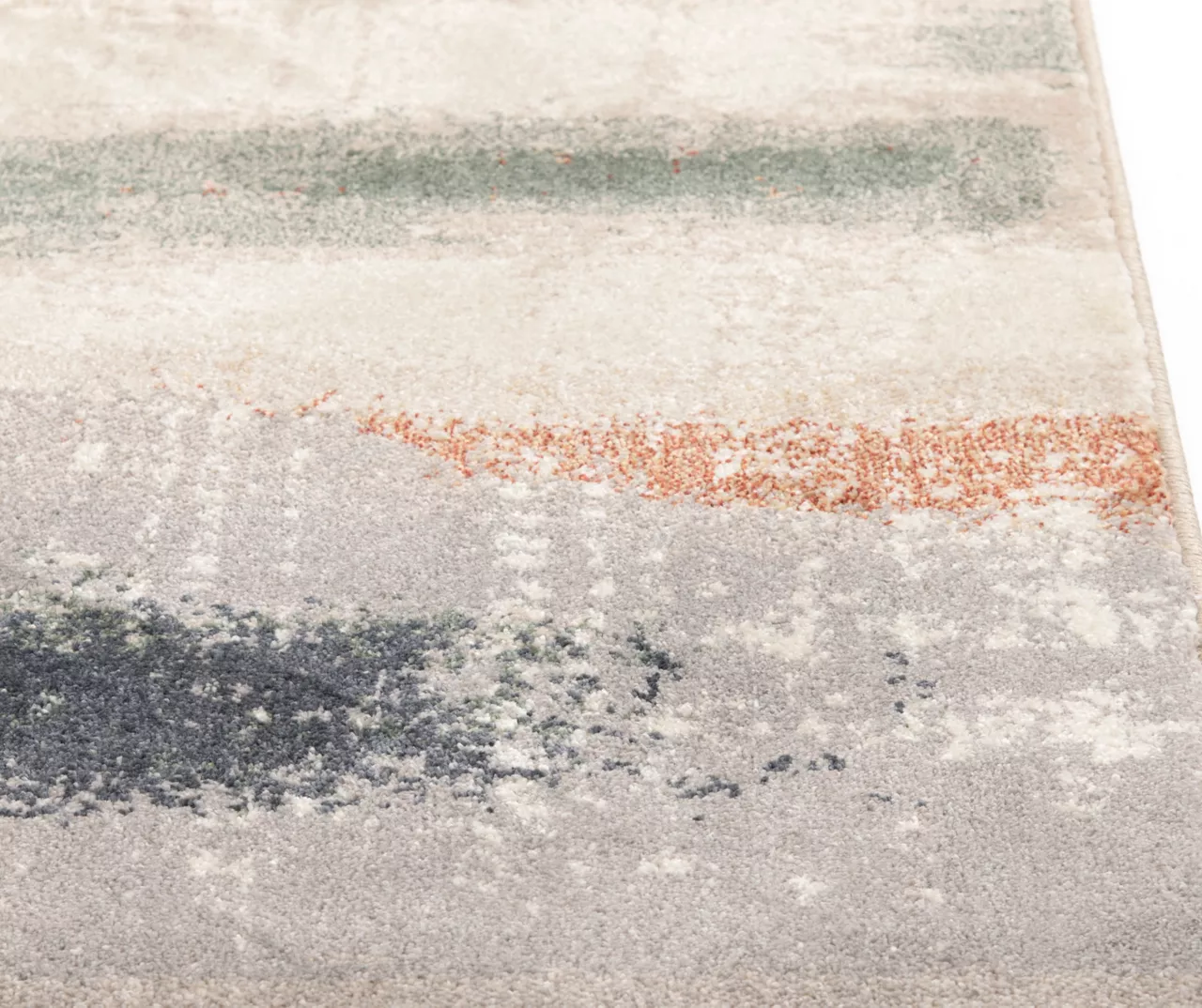 Hadlee Sand, Coral & Green Abstract Area Rug, (5' X 7') - Image 2