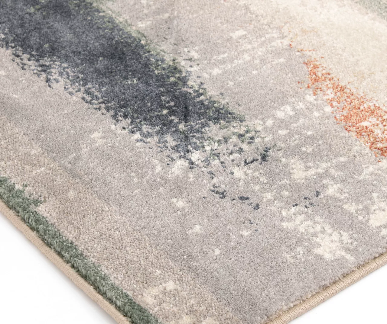 Hadlee Sand, Coral & Green Abstract Area Rug, (5' X 7') - Image 3