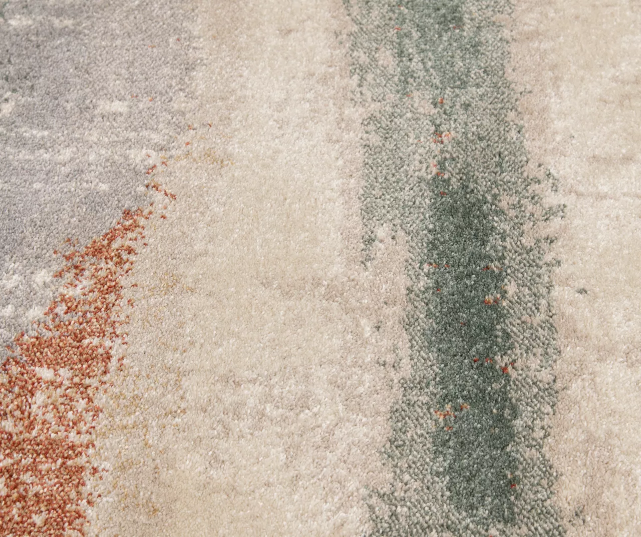 Hadlee Sand, Coral & Green Abstract Area Rug, (5' X 7') - Image 6