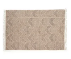 Jani Brown Chevron Outdoor Area Rug, (5' X 7')