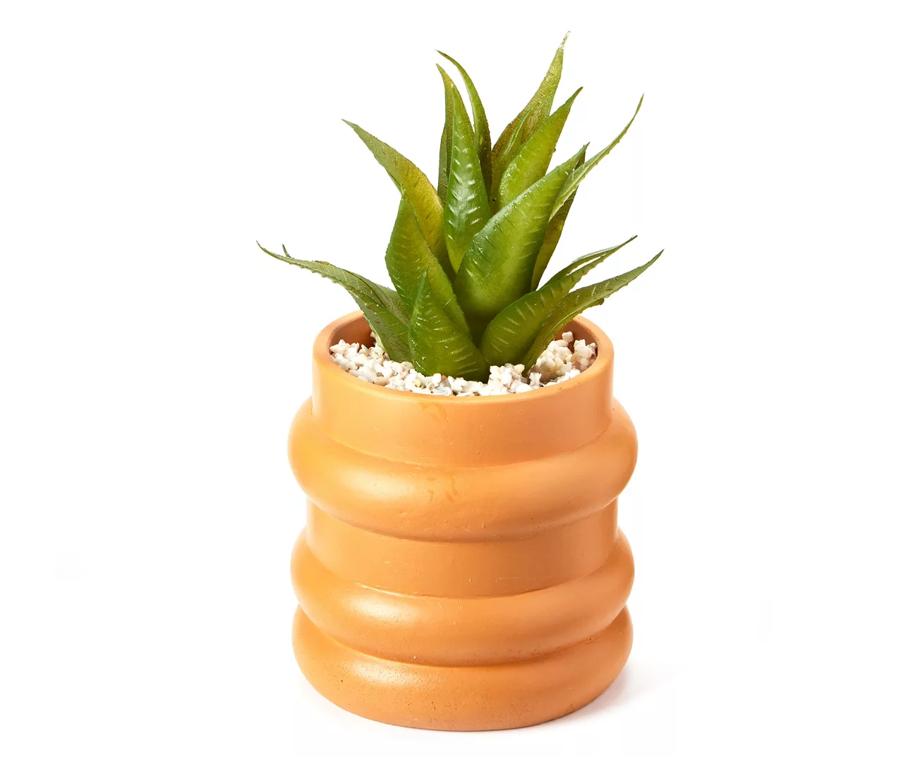 Wild Sedona Artificial Succulent In Orange Ribbed Cement Pot