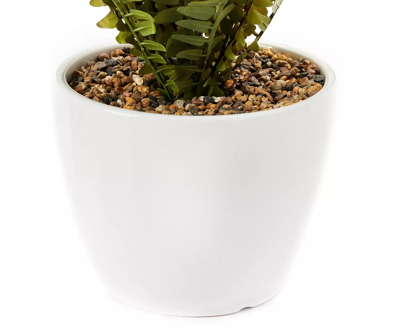 Artificial Fern In White Round Ceramic Pot - Image 2