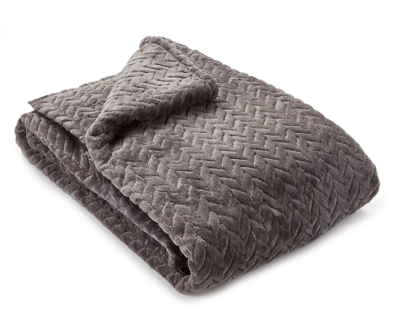 Atmosphere Gray Zigzag-Embossed Velvet Queen Blanket - Image 2